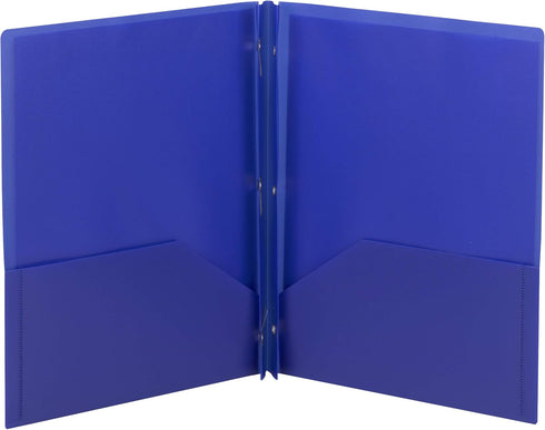 Smead Poly Two-Pocket Folder, Dark Blue, Letter Size, 25 per Box, Tang-Style Fastener