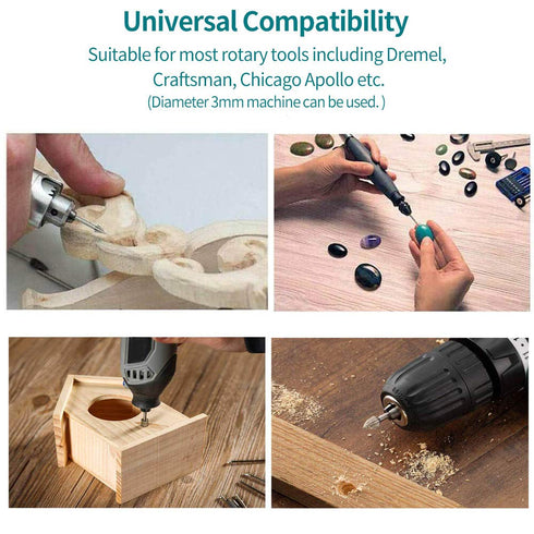 20PCS HSS Rotary Burr Set, Carving Bits and Engraving Router Bit Set for Woodworking and Drilling