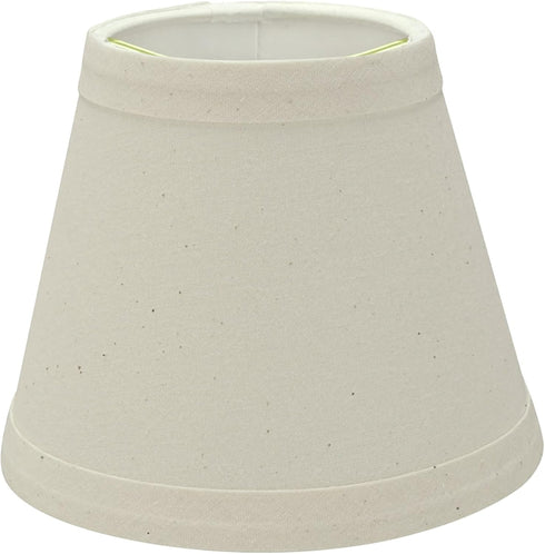 Aspen Creative 32067-6A, 3" 5" 4" Set 6 Hardback Empire Clip-On Chandelier Lamp Shade, Off-White, Top x Bottom x Slant