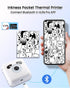 Mini Bluetooth Thermal Printer - 300DPI Mini Printer Machine with 5 Rolls of Papers for Study Notes, DIY, Journal,