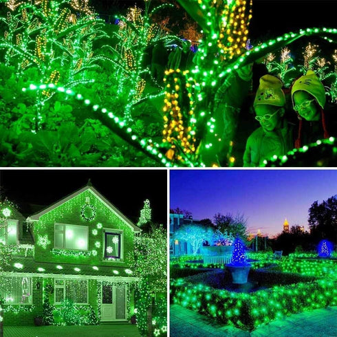 98.4ft 300 8 Solar Christmas Lights Outdoor, LED Solar Fairy String Lights Modes Waterproof Xmas Lights for Garden