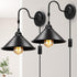 Plug in Wall Sconces, Vintage Plug in Wall Lamp Set of 2