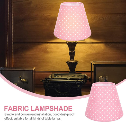 6.29 Inch Totority Polka Dot Cloth Lampshade Round Small Lamp Cover Soft Light Diffuser for Bedside Floor Wall Lamps