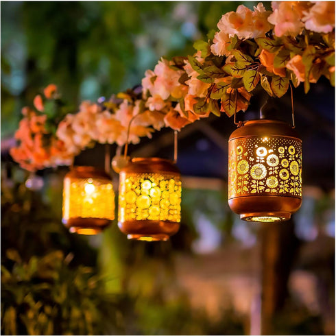 Sunflower Solar Lanterns Outdoor Waterproof Hanging Solar Lights Sunflower Gifts for Women/Men/Sunflower Lovers Gifts