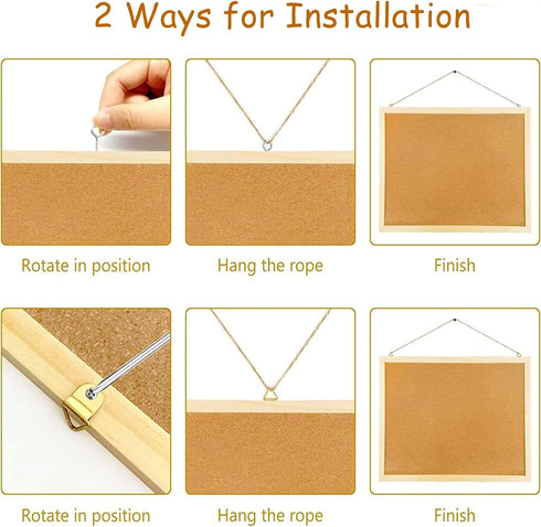 Lyellfe 3 Pack Large Cork Boards for Walls, 24''L x 16''W Thick Notice Board with Push Pins for Office Home Decor