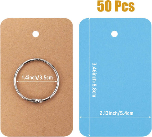 8 Pack, 2.2"x3.5", 400 Counts Blank Flash Cards with Ring for Studying, Colored Index Cards with Ring Note Cards Heavy