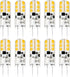 YUIIP G4 LED Bulb, 2W, 12V JC G4 Bi Pin, 20W Halogen Replacement, Warm White 2700K, 10 Pack