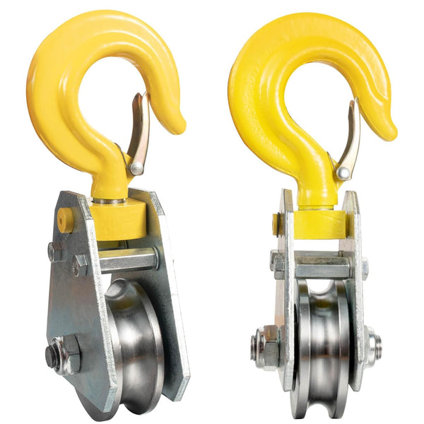2Ton Heavy Duty Pulley Hook, Lifting Block Hoist with Hook for 5/8" Wire Rope Snatch Block, 2Pack