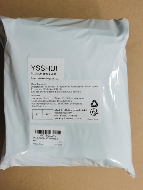 300PCS 3ML Plastic Transfer Pipettes, YSSHUI Disposable Pipette for Essential Oil and Makeup Tool