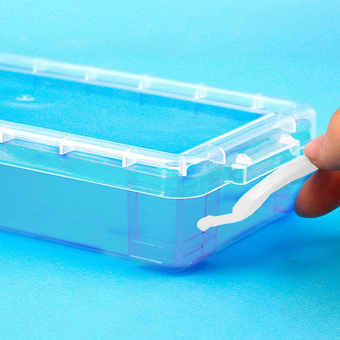 Rocutus 6 Pack Large Capacity Pencil Box - Stackable Plastic Storage Organizer Box for Office Supplies, Clear