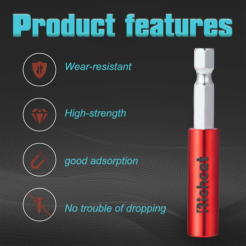 10PCS Strong Magnetic Extension Socket Drill Bit Holder 1/4" Hex Power Tools, S2 Steel Magnetic Screwdriver Extension