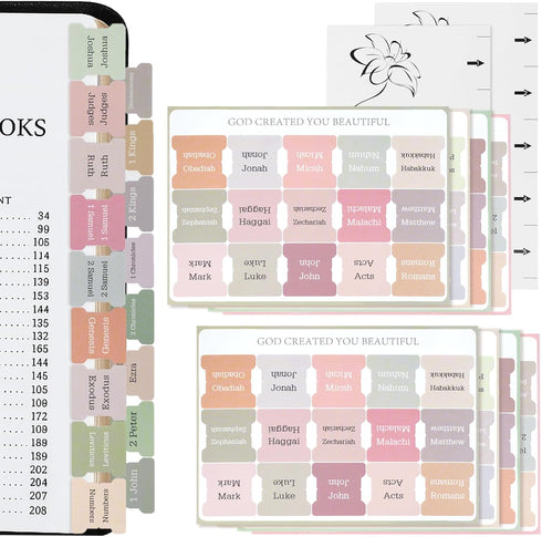 Ceemiaa Boho Bible Index Tabs for Men & Women Laminated Large Print Scripture