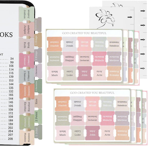 Ceemiaa Boho Bible Index Tabs for Men & Women Laminated Large Print Scripture