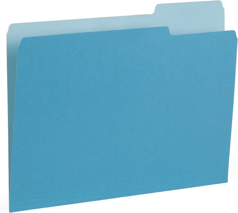 Blue Summit File Folders, Letter Size, 1/3 Tab, Blue Two-Tone, 100 Pack