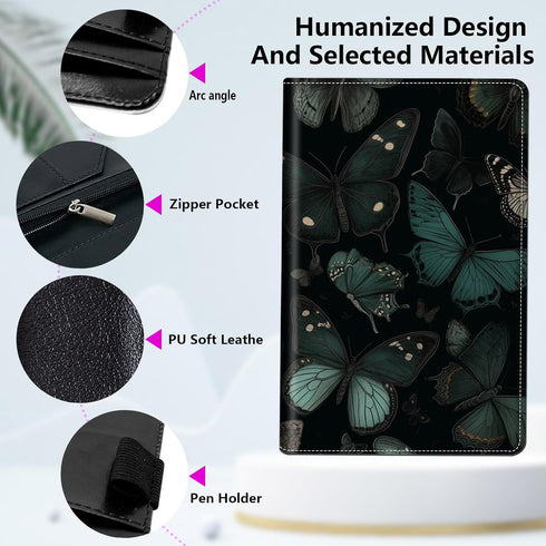 RMJKXQZG Server Books for Waitress PU Leather Server Book for Women for Women with Zipper Pocket Guest Check Pads Cute