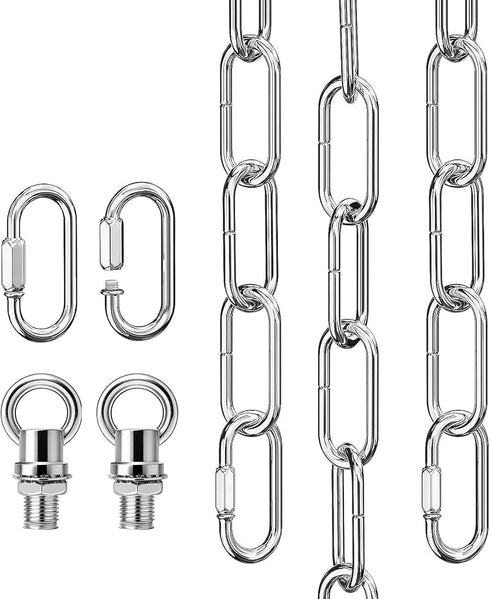 garini 12 Feet Silver Light Fixture Chain, Adjustable Metal Pendant Chandelier Chain