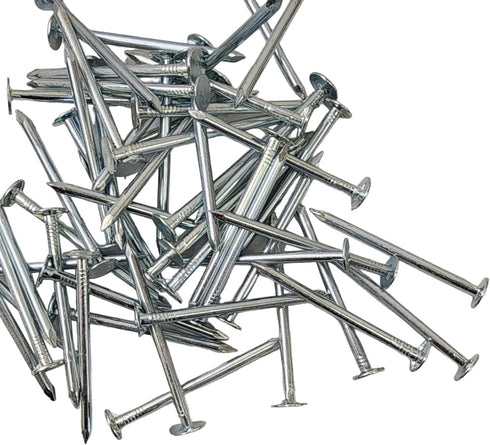 2-Inch Galvanized Roofing Nails Professional Grade, Used to Fasten Roofing Felt, Asphalt Singles (50)