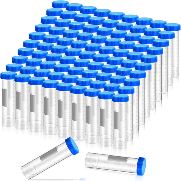 Xuhal 150 Counts 50ml Centrifuge Tubes with Screw Cap, Self Standing Plastic Test Tubes for Science Experiments