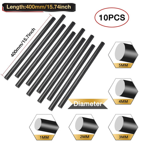 ARRIS 3.0MM Diameter Carbon Fiber Rod, 300mm for RC Airplane DIY Craft, 10PCS, Matte Pole, Various Lengths