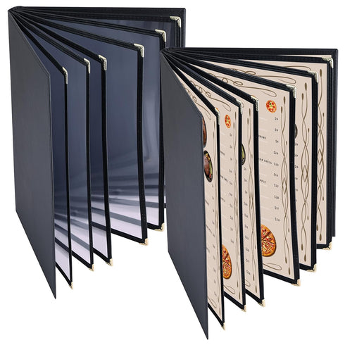 Restaurant Menu Covers 8.5 x 11" with PVC Cover, 2 Pack Synthetic