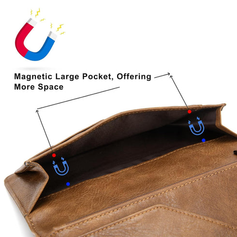 Cute Server Book for Waitress, Serving Book with Zipper Pocket and Magnetic Closure, Leather Waitstaff Organizer