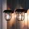 Sunfee 2 Pack Solar Lantern Wall Lights Fixtures with Motion Sensor, Solar Powered