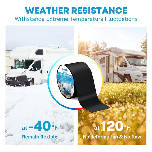 Kohree Butyl Sealant Tape, 4 Inch x 50 Foot RV Roof Tape, Waterproof UV & Weatherproof for RV Repair and Sealing