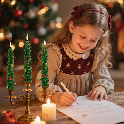 2 BOSONER Christmas Tree Candles for Home: Pcs Flameless Taper Candle Lights Battery Operated with Remote and Timer