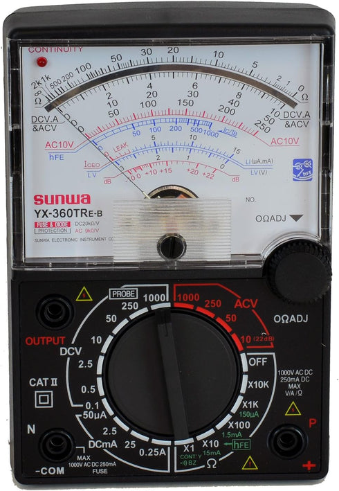 Tekpower 8-Function 19-Range Analog Multimeter, YX360-TRE-B by Tekpower