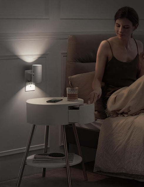 Dimmable 2 Pack L LOHAS LED Bright Night Light, Night Lights Plug into Wall, Daylight White, Nightlight Plug in White