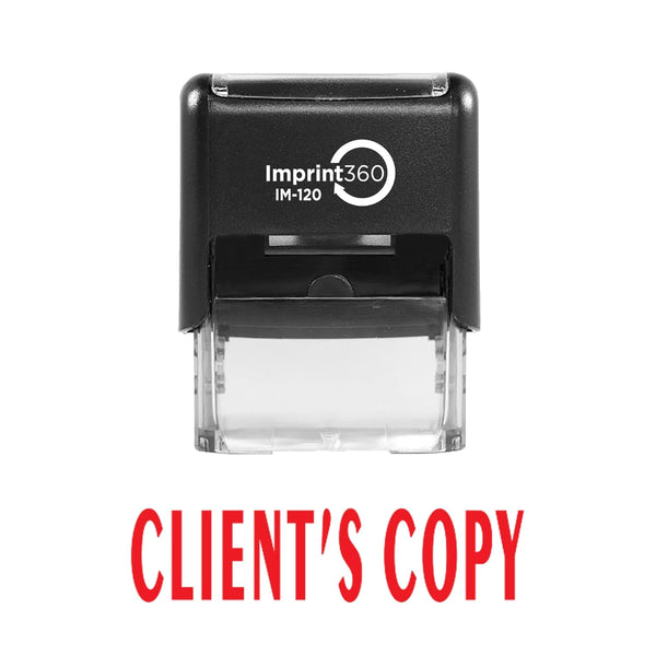 Imprint 360 AS-IMP1001 - Client S Copy, Heavy Duty Self-Inking Rubber Stamp, Red Ink, 9/16" x 1-1/2" Impression Size