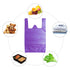 LazyMe T Shirt Bags, Plastic Grocery Bags with Handles for Shopping, 12x20 Inch (Purple, 50pcs)