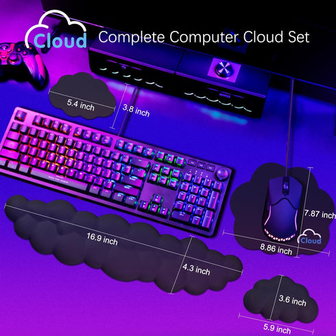 Cloud Wrist Rest Keyboard Palm Rest with Non-Slip Base for Computer Gaming Wrist Rest, YAMJUG Cloud Arm Rest Keyboard