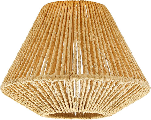 Vkinman Vintage Woven Bamboo Pendant Lamp Rattan Hand Modern Retro Boho Pendant Light for Bedroom Dining Room Kitchen