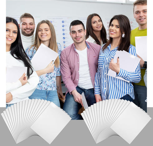 Jutom 50 Pcs Glossy Laminated Paper Folders, 2 Pocket Presentation Folder, Letter Size, White Color for Office Teacher