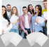 Jutom 50 Pcs Glossy Laminated Paper Folders, 2 Pocket Presentation Folder, Letter Size, White Color for Office Teacher