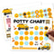 APIILVPQ Construction Potty Training Chart with Reward Stickers, 10 Potty Chart for Toddlers