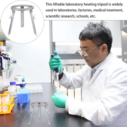 Laboratory Liftable Tripod for Chemistry Heating Support Stand, Adjustable Lamp Holder for Education