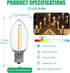 Meconard C9 Led Replacement Christmas Light Bulb, 25 Pack C9 Shatterproof Led Bulbs for Christmas Outdoor String Lights, E17 Intermediate Base, Commercial Grade Holiday Bulbs, Warm White by Meconard