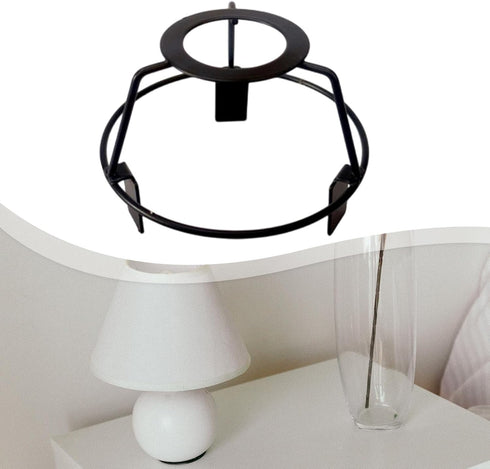 Generic Lamp Shade Frame for Pendant/Table Lamp Metal Lampshade Making Lighting Accessory Sturdy Round for Crafts Black