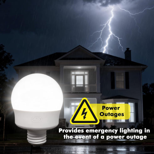 Kandicyar Bulbs, E26 Bulb DimmableTimer, (Pack 2) Rechargeable Battery Operated Light Socket (Magnetic Detachable)