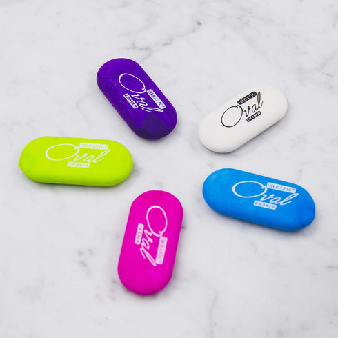 BAZIC White Oval Eraser (Pack of 4)