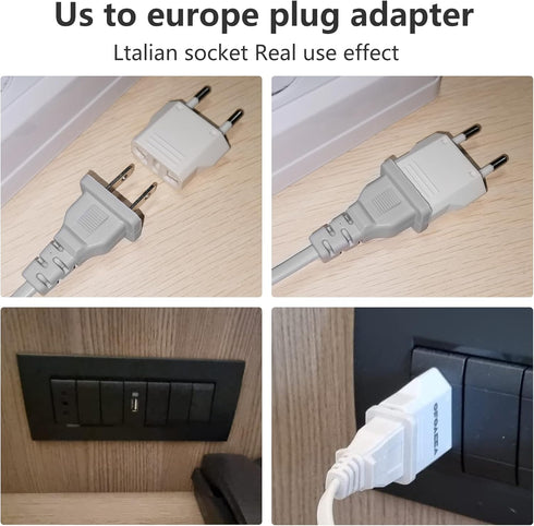 European Plug Adapter, Europe to US Plug Adapter, Adapters for Europe, Type F Plug Adapter, Travel from America to Outlet France Germany European Travel Plug 4-Pack