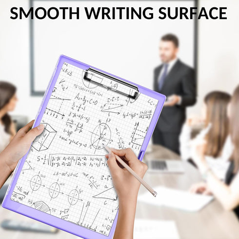 Sooez Clipboard with Storage, Cleaview Clip Boards 8.5x11, Dry Erase Plastic Nursing Clipboard, Light Purple for