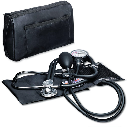 NOVAMEDIC NM-9170-BK Professional Aneroid Sphygmomanometer Blood Pressure Machine and Stethoscope Set, Universal Adult
