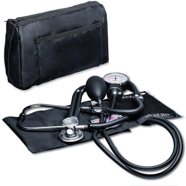 NOVAMEDIC NM-9170-BK Professional Aneroid Sphygmomanometer Blood Pressure Machine and Stethoscope Set, Universal Adult
