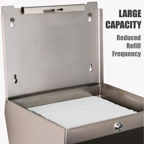 Vellora Commercial 200 275 Paper Towel Dispenser - Anti-Fingerprint Coating, Enhanced Quality Stainless Steel
