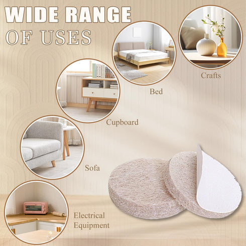 Yelanon 216 Pcs Felt Furniture Pads for Hardwood Floors, Premium Floor Protectors for Chair Legs, Beige & Brown