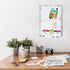 White Felt Board Combo with Bulletin Board and Whiteboard, 10.2" x 14.2", White Wood Frame, Whiteboard+WH-2636WH