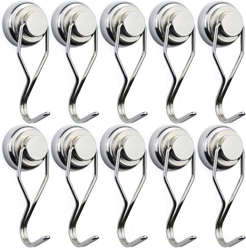 E BAVITE Swivel Swing Magnetic Hook, 60LB Refrigerator Hooks (10 Pack)